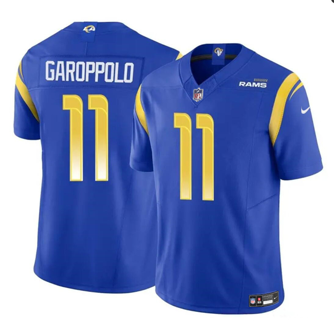 Men's Los Angeles Rams #11 Jimmy Garoppolo Blue 2024 F.U.S.E. Vapor Untouchable Stitched Football Jersey